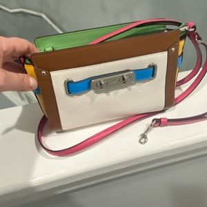 Coach multi color leather bag.